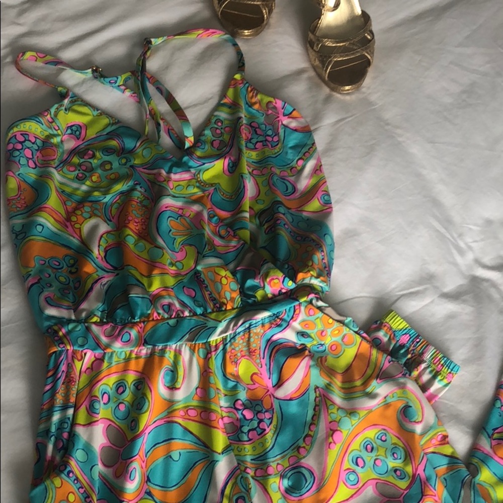 Trina Turk strappy rainbow jumpsuit onesie romper
